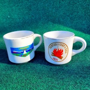 Vintage Lot of (2) BSA Boy Scouts of America Mugs Cups Coffee Tea Camp  O-Rall